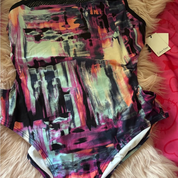 Calvin Klein Multicolor Abstract Swimsuit - Picture 1 of 10